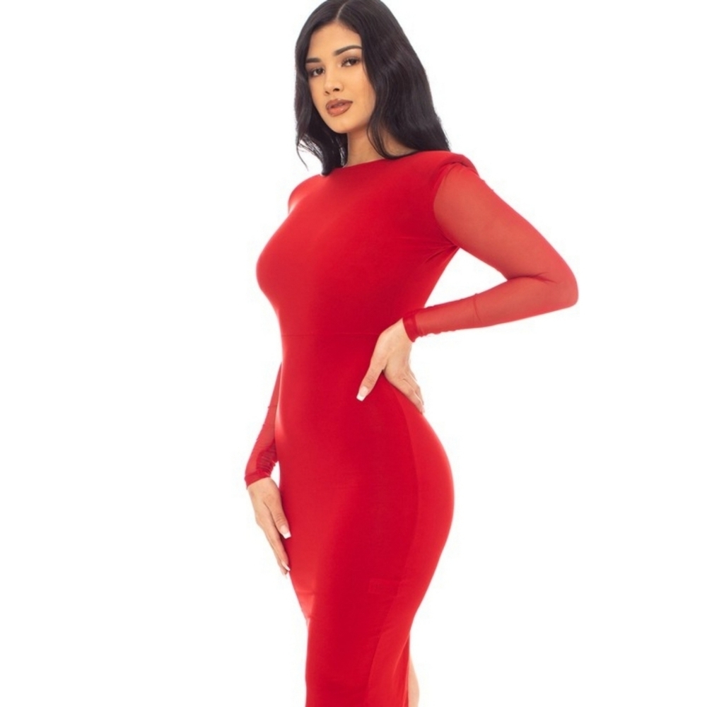She's Sexy Red Midi Dress